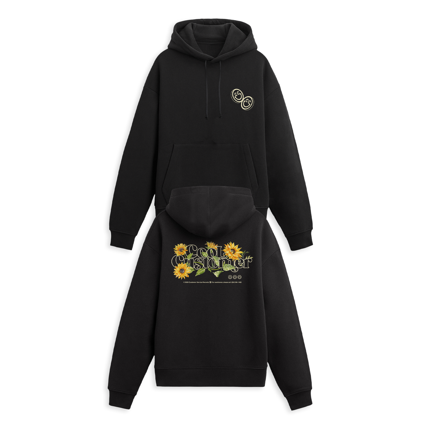 COOL CUSTOMER - Flower Hoodie - Black (limited time pre order)